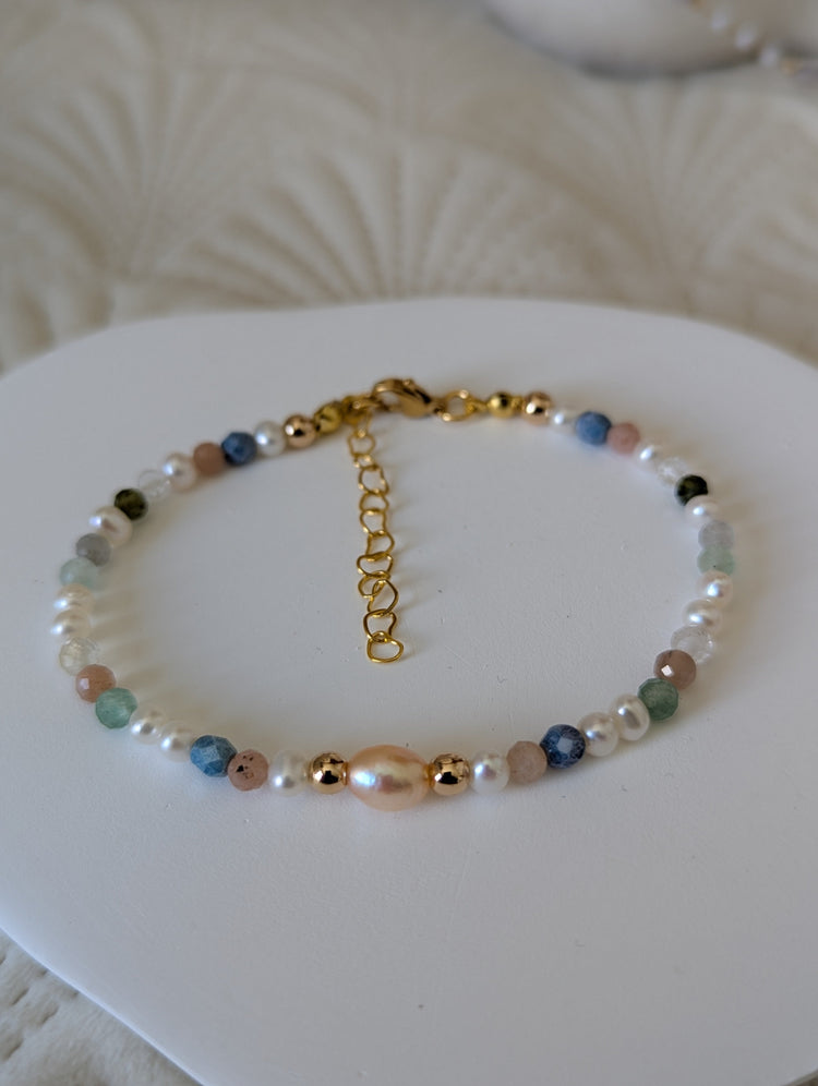 Genuine Gemstone Pearl Bracelet
