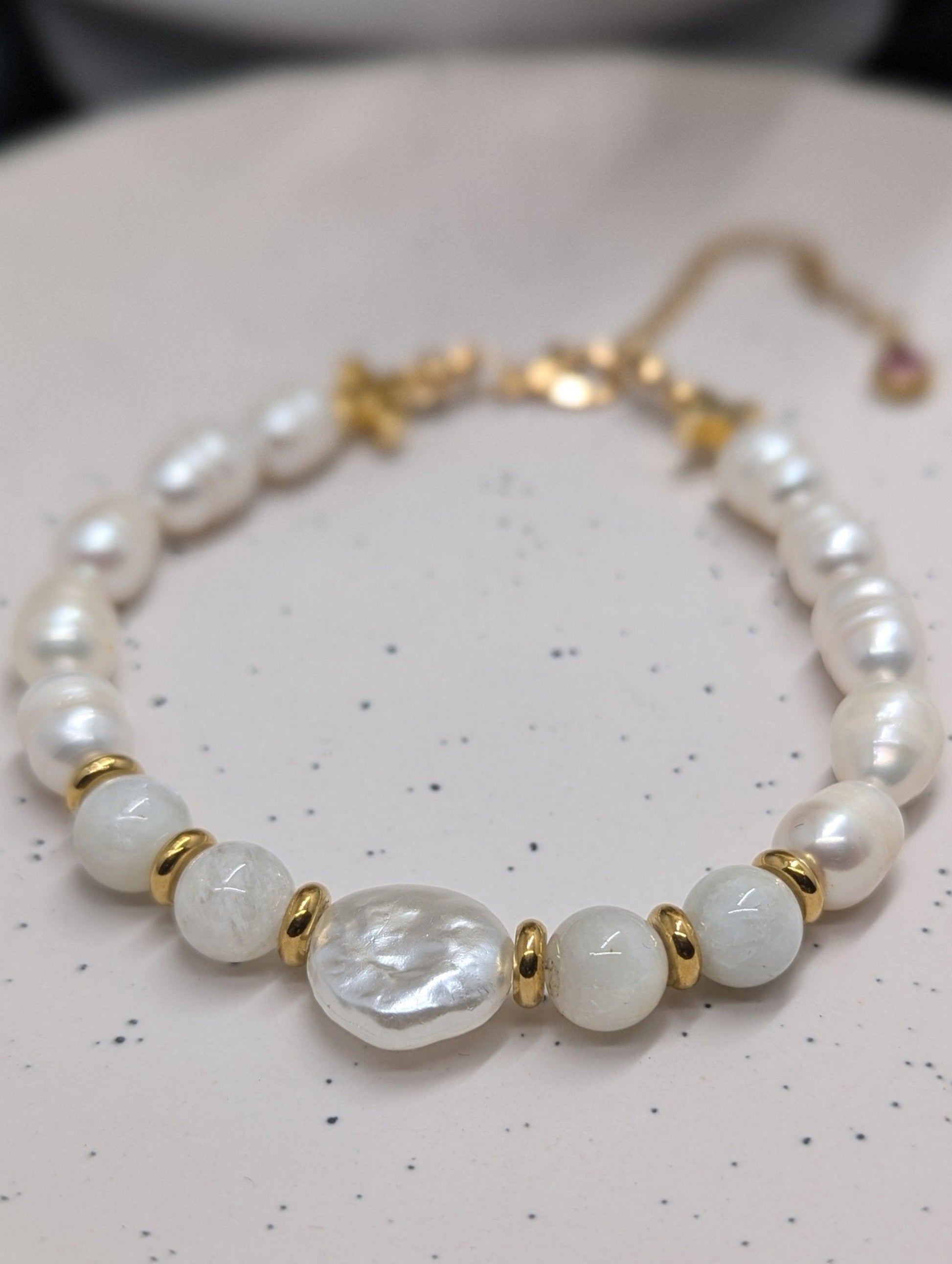Pearl and Moonstone Bracelet image 1
