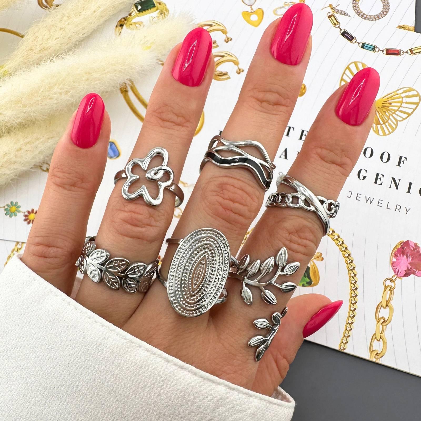Chainlink Ring Finger Ring Adjustable Ring image 4