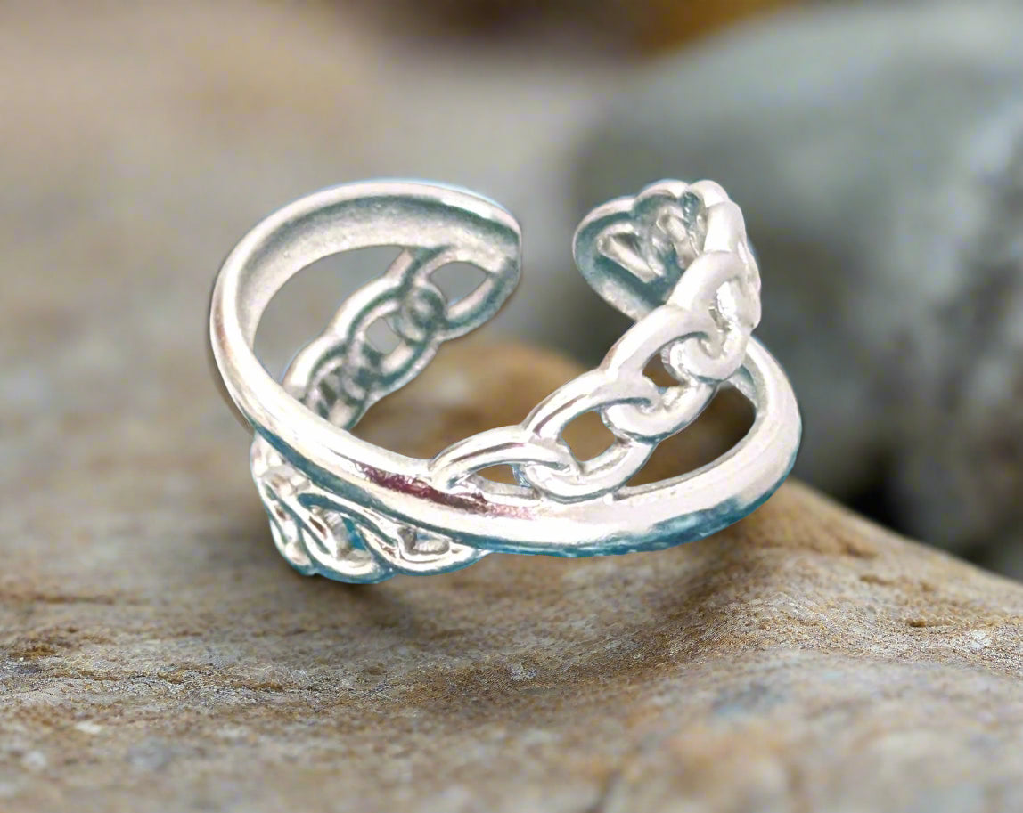 Chainlink Ring Finger Ring Adjustable Ring image 0