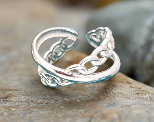 Chainlink Ring Finger Ring Adjustable Ring image 0