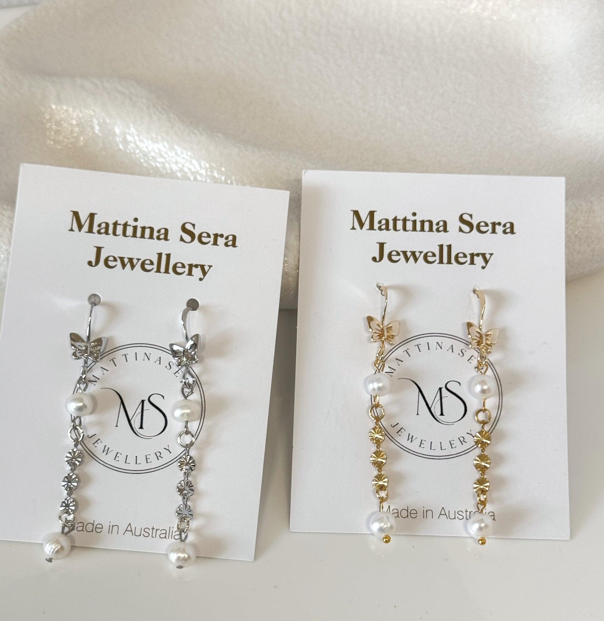Butterfly Pearl Earrings image 2