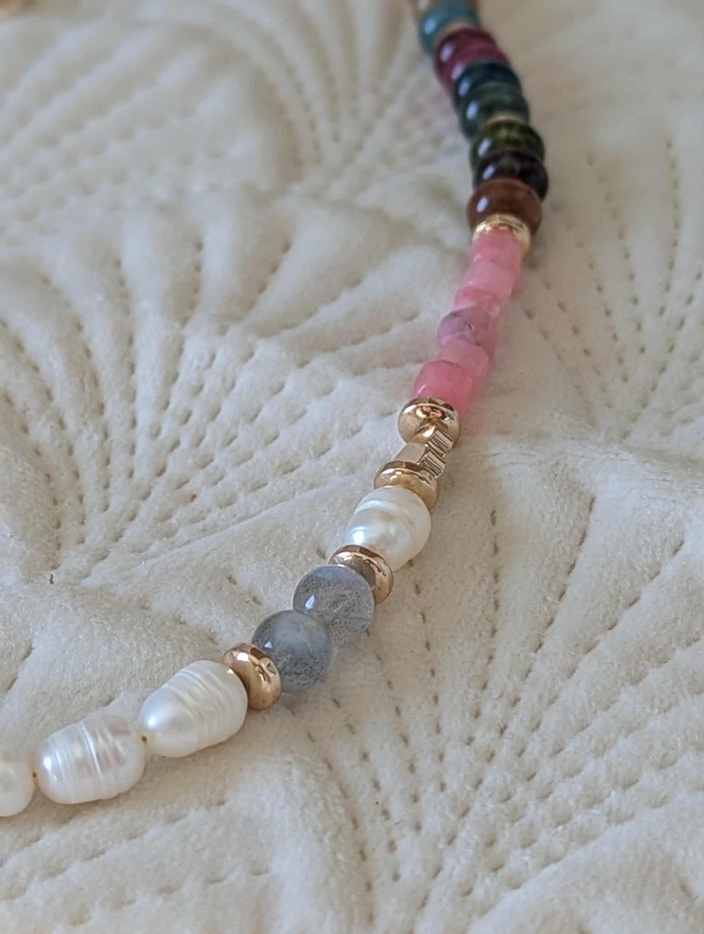 Luna Heart – Pearl & Gemstone Beaded Necklace
