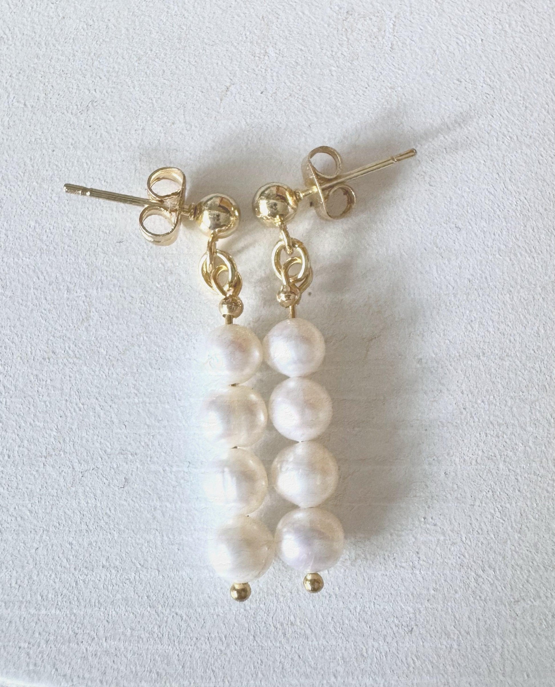 Laina - Bridal Pearl Drop Earrings image 2