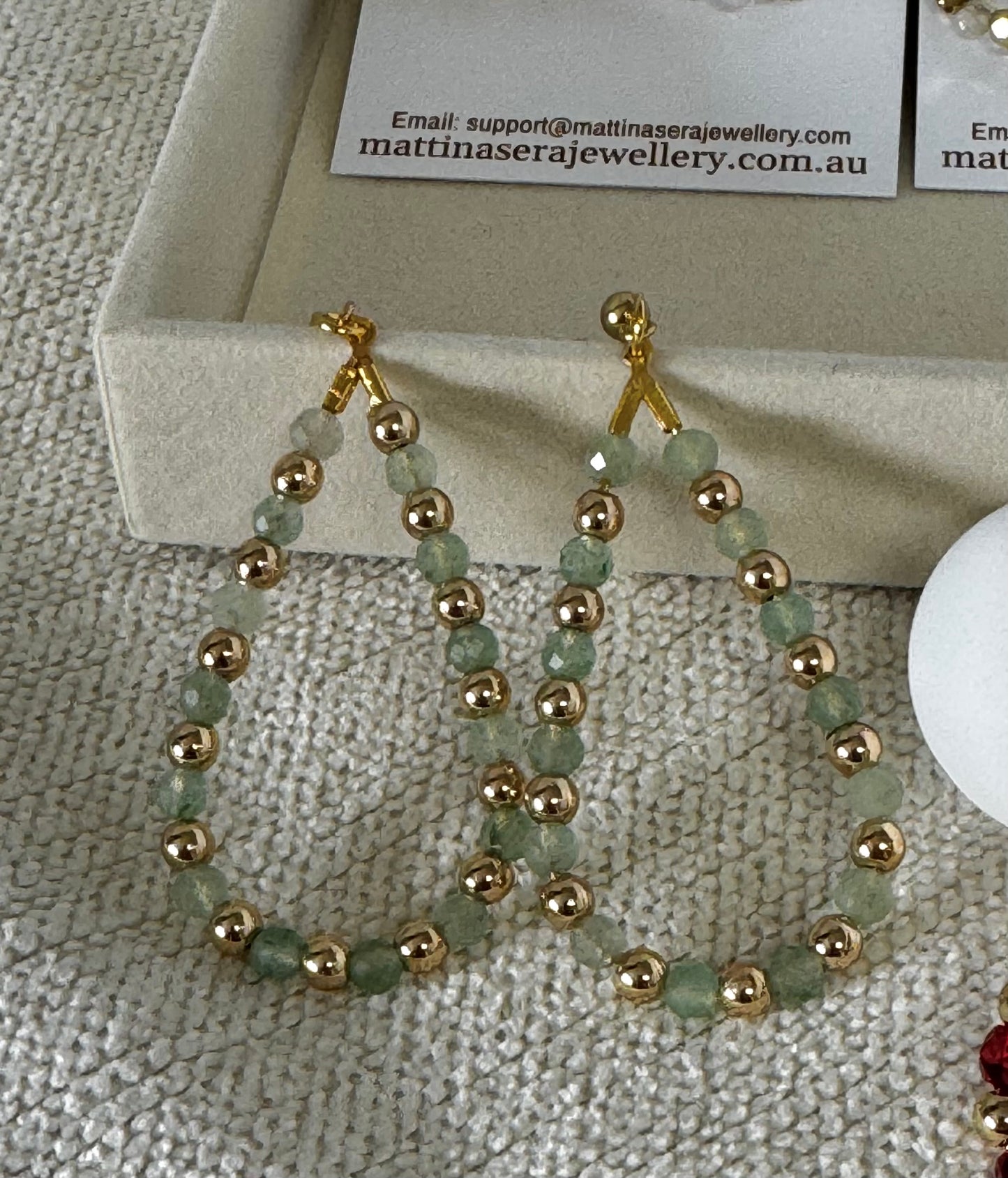 Amore Mini Teardrop Gemstone Earrings – Dainty Handmade Hoops