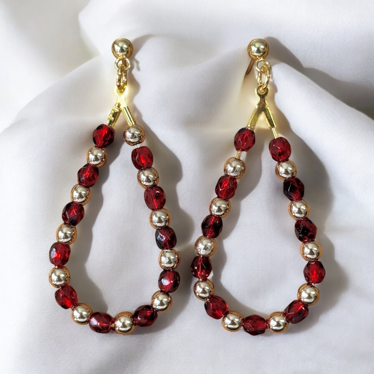 Amore Mini Teardrop Gemstone Earrings – Dainty Handmade Hoops