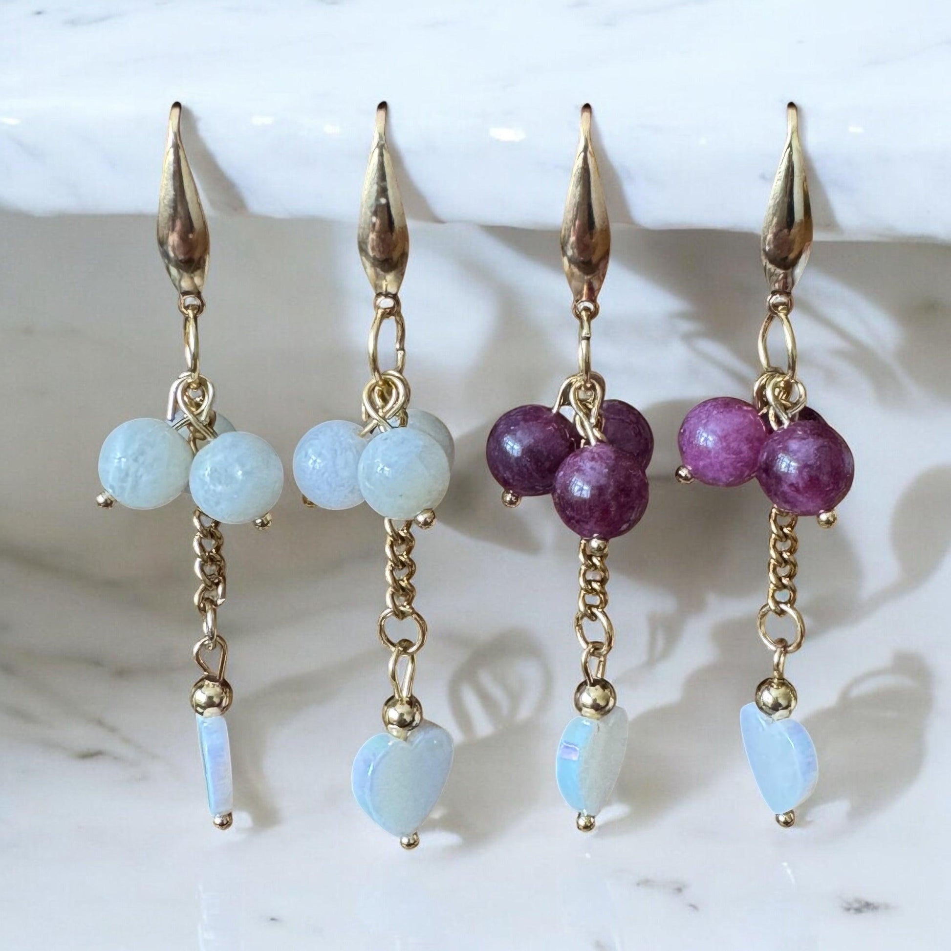 Gemstone Cluster Earrings image 4