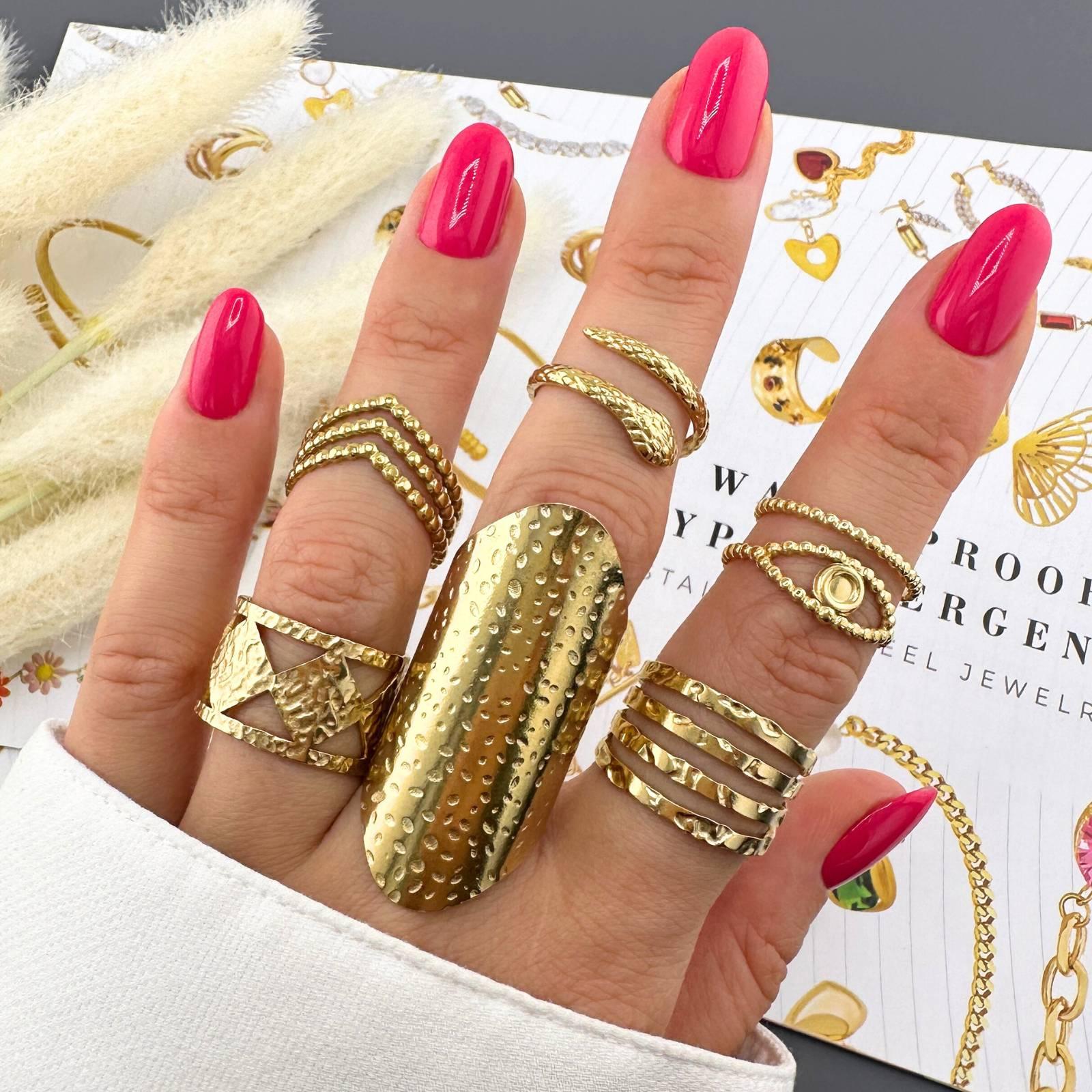 The Gold Evil Eye Finger Ring image 1