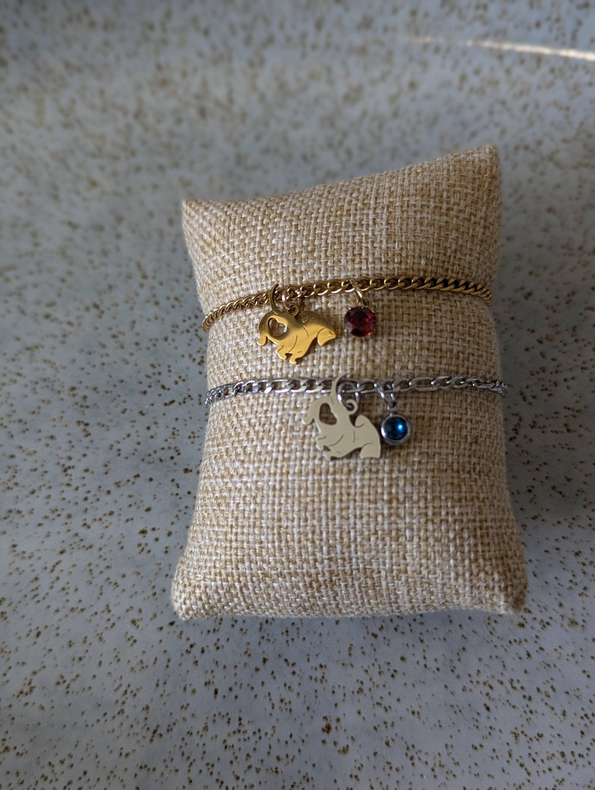 Dachshund Birthstone Charm Bracelet image 1