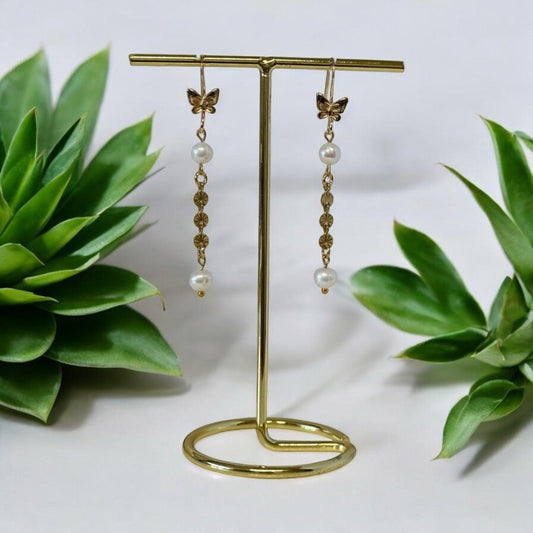 Butterfly Pearl Earrings