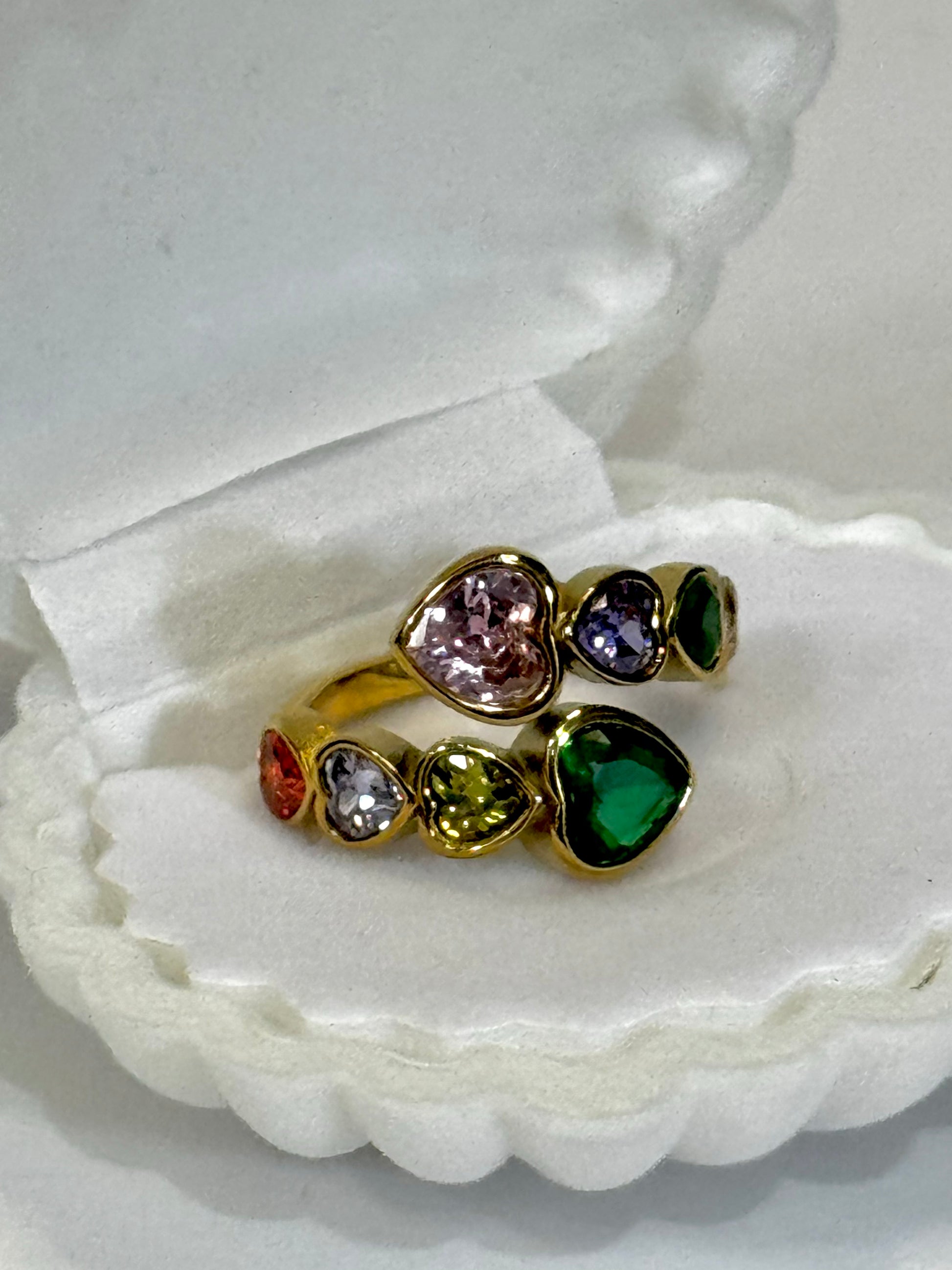 colourful adjustable ring fits most fingers