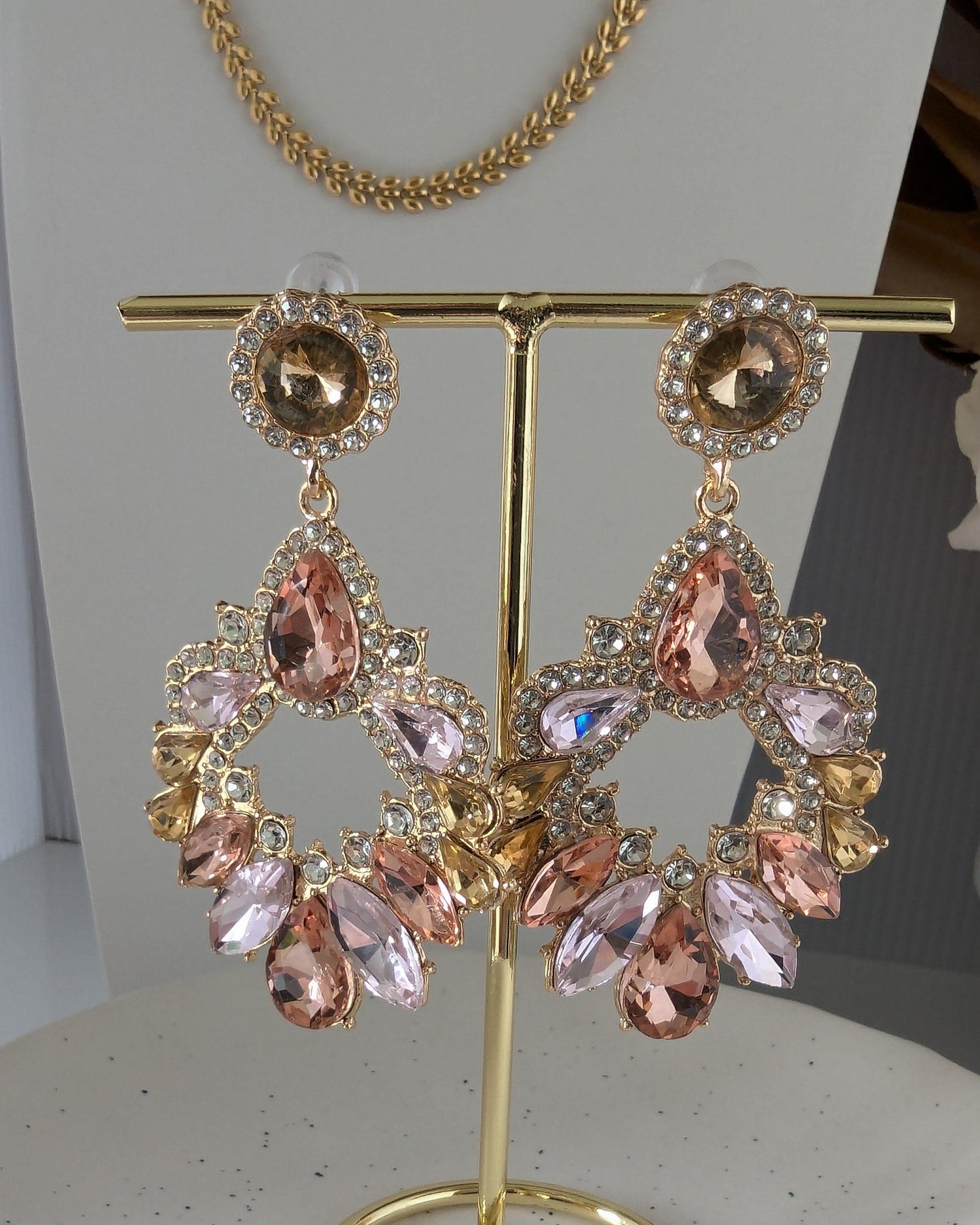 Valentina Statement Rhinestone Earrings – Elegant, Eye-Catching Sparkle