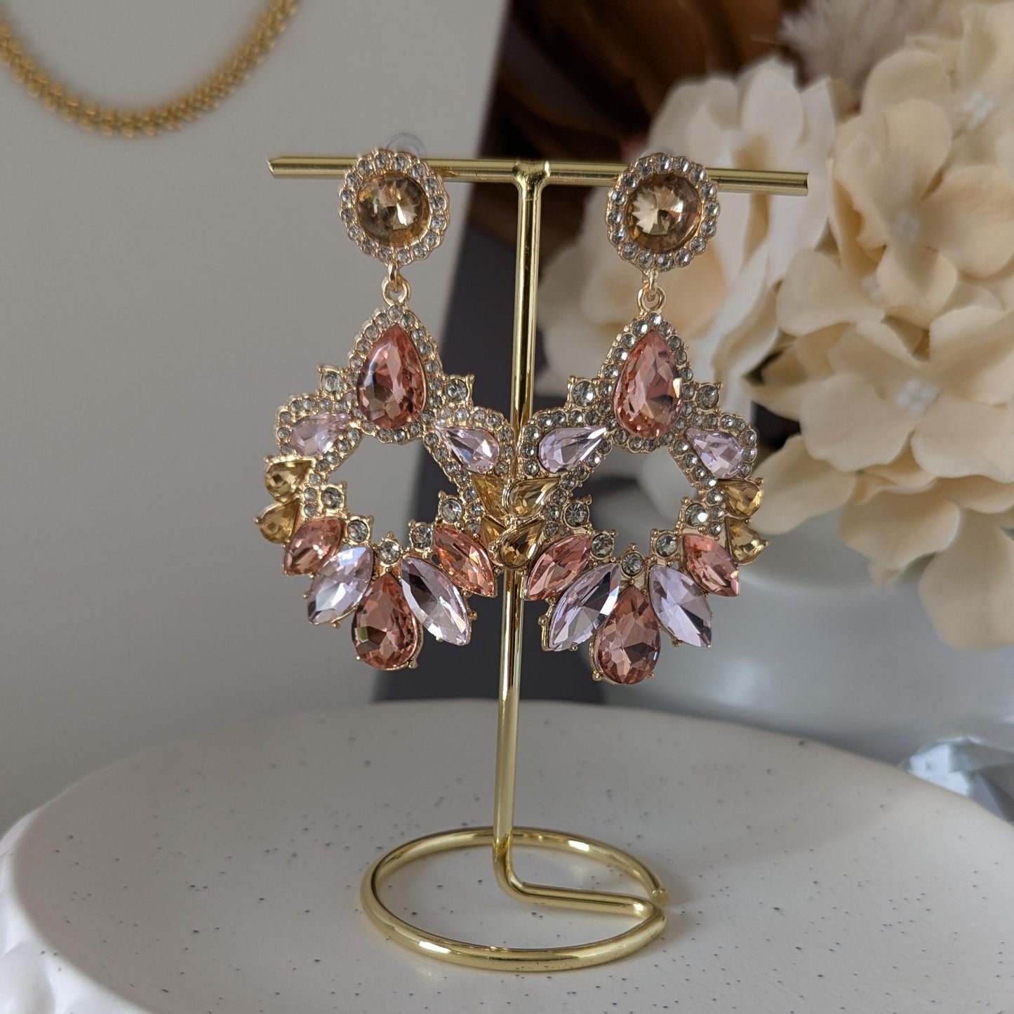 Valentina Statement Rhinestone Earrings – Elegant, Eye-Catching Sparkle