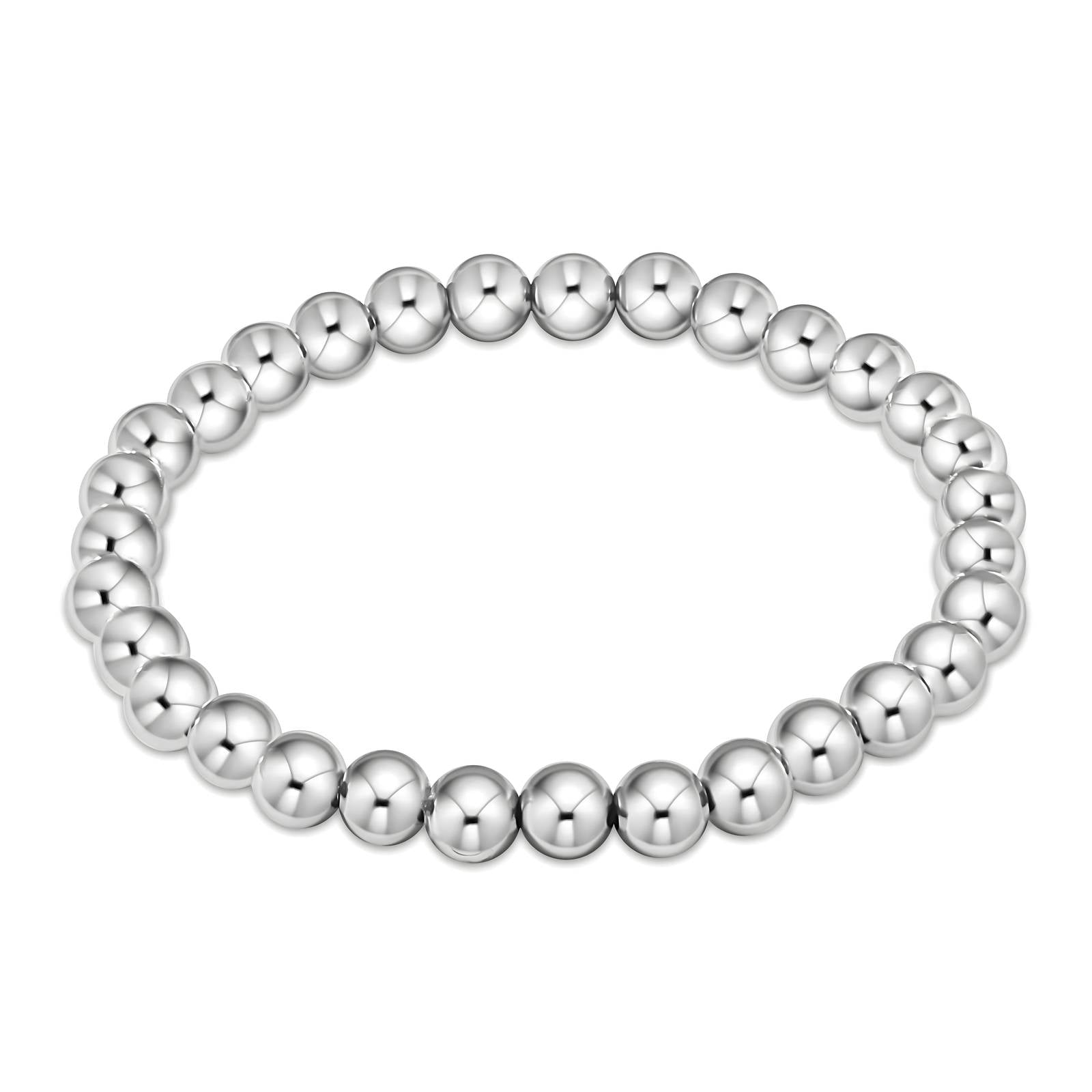 Silver stainless steel beaded bracelet – waterproof, hypoallergenic, non-tarnish minimalist jewellery