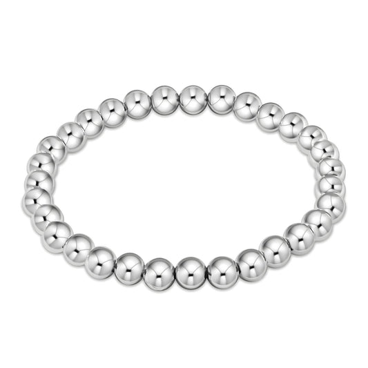 Silver stainless steel beaded bracelet – waterproof, hypoallergenic, non-tarnish minimalist jewellery