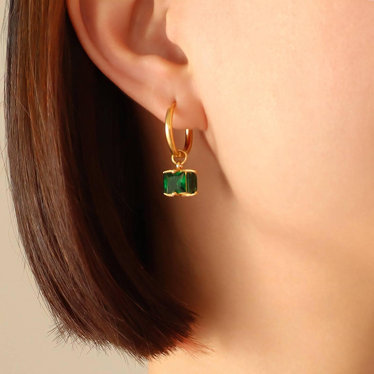 Vivienne Emerald Green Congo Earrings image 2