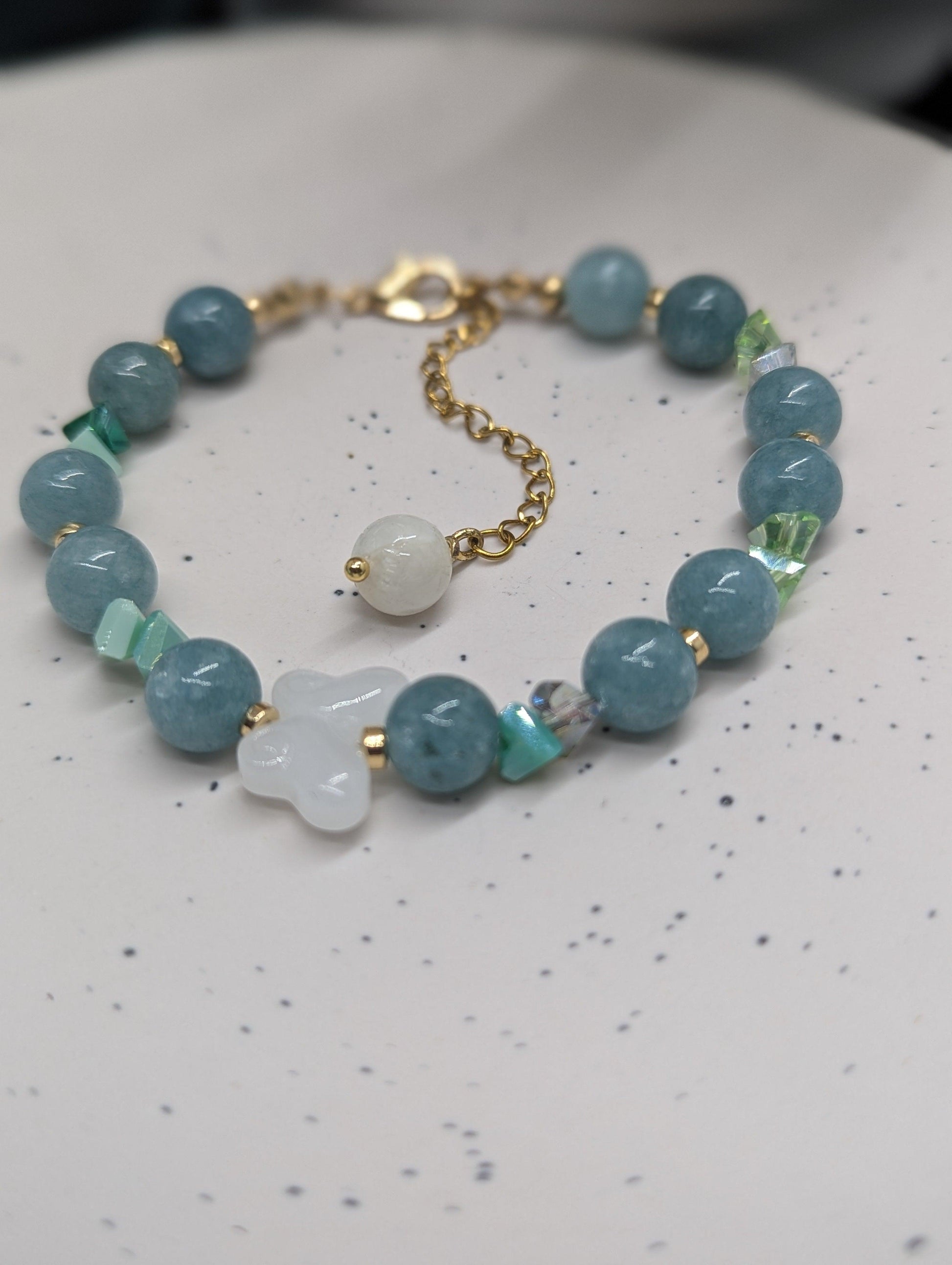 Natural Aquamarine Bracelet Handmade image 2