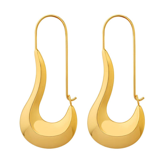 Chunky Bullion Hoop 18k Gold Plated Earrings image 0