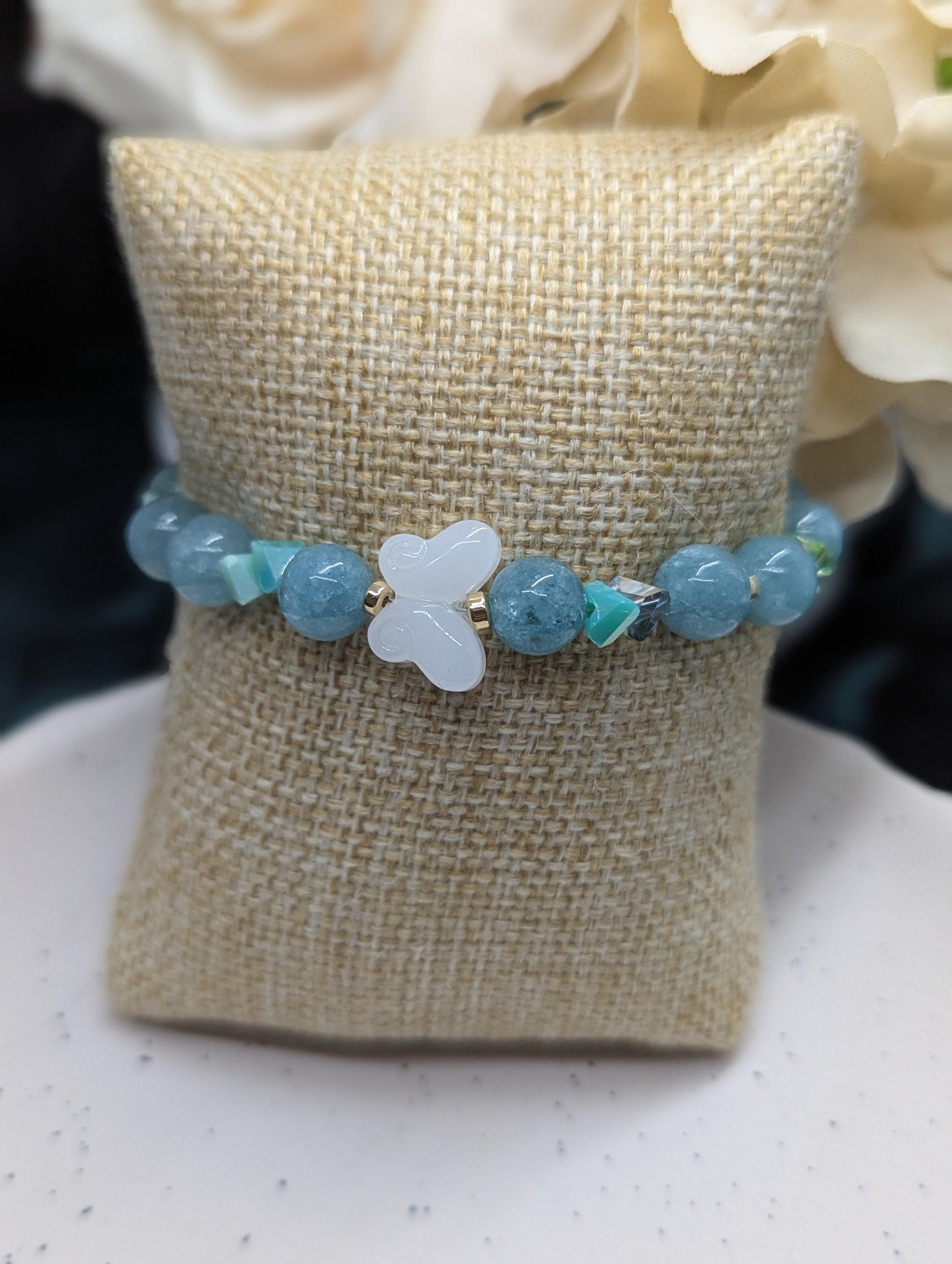 Natural Aquamarine Bracelet Handmade image 1