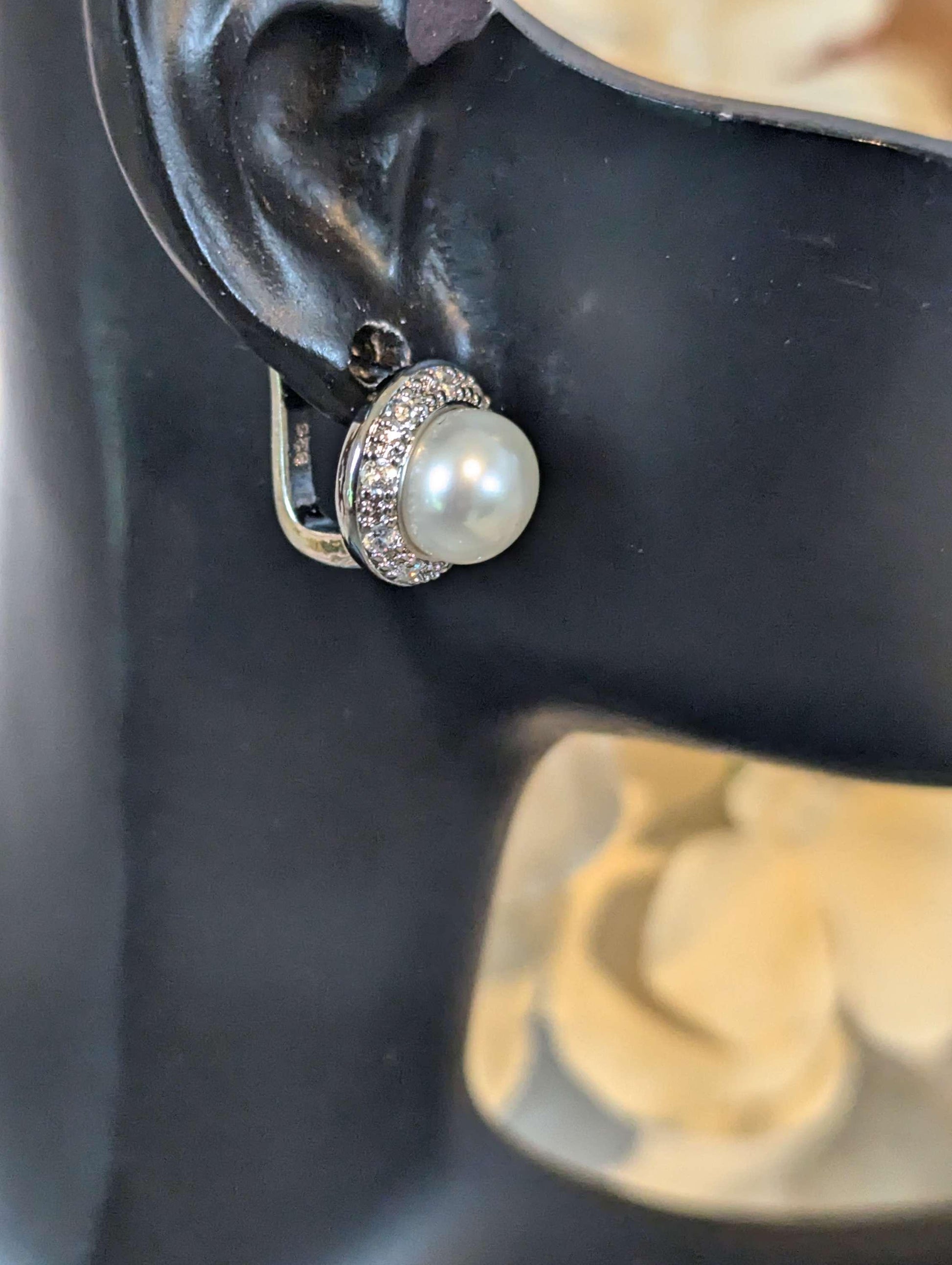 Sterling Silver Pearl Earrings  image 2