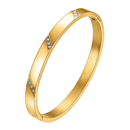 Roxy 18K Gold Plated Bangle Bracelet – Waterproof Non-Tarnish