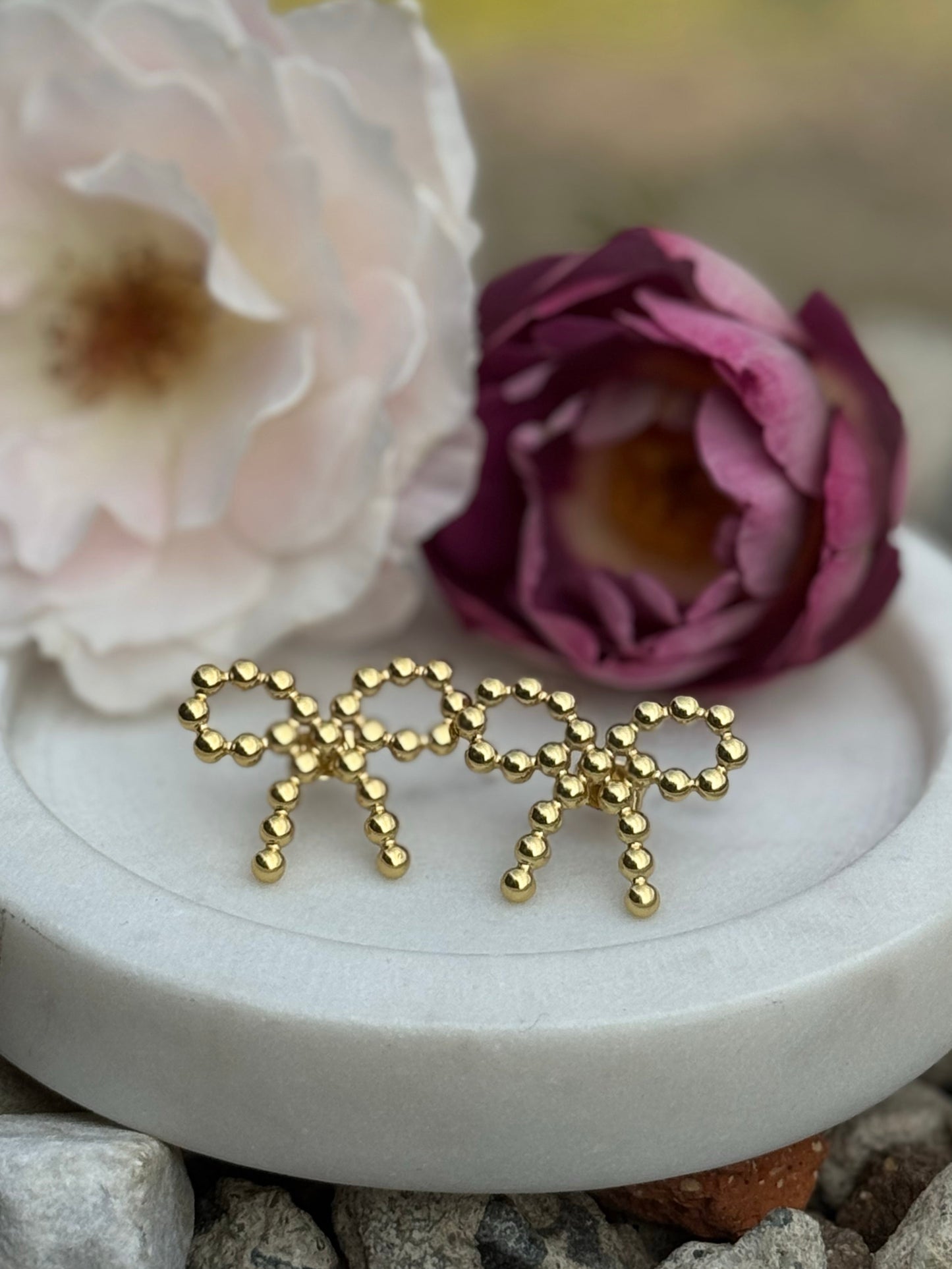 Bold Bow Stud Earrings – Waterproof 18K Gold Stainless Steel